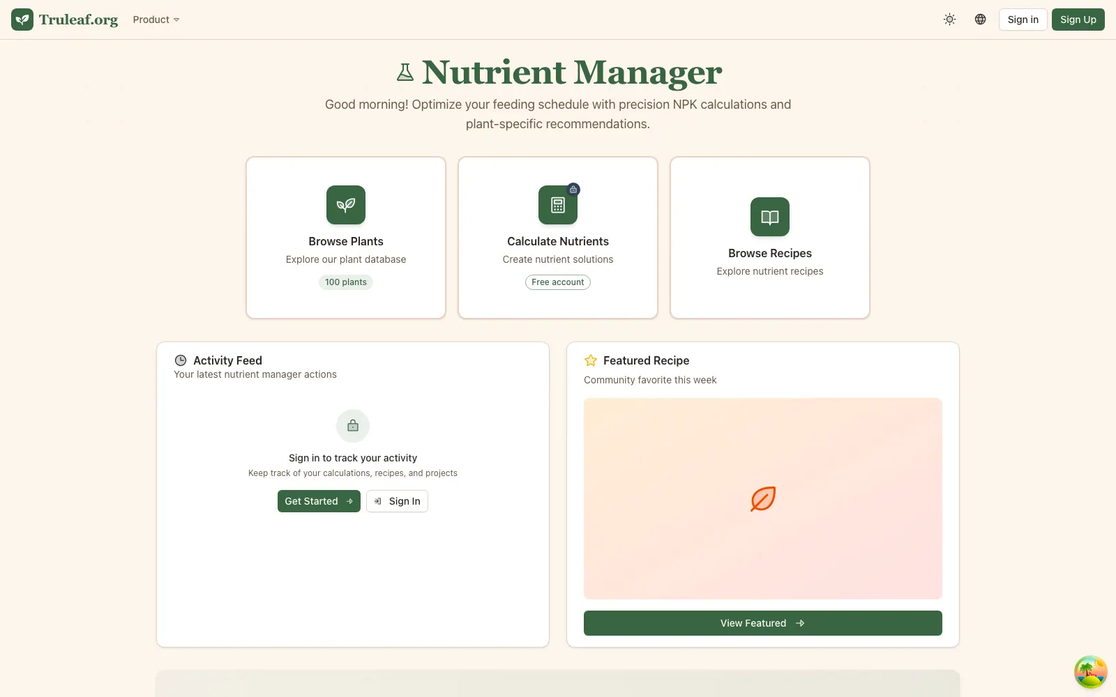 Nutrient Calculator